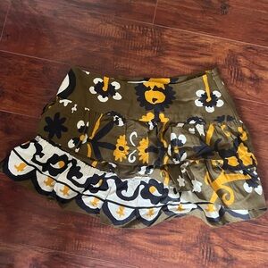 Zara printed mini skirt with zipper